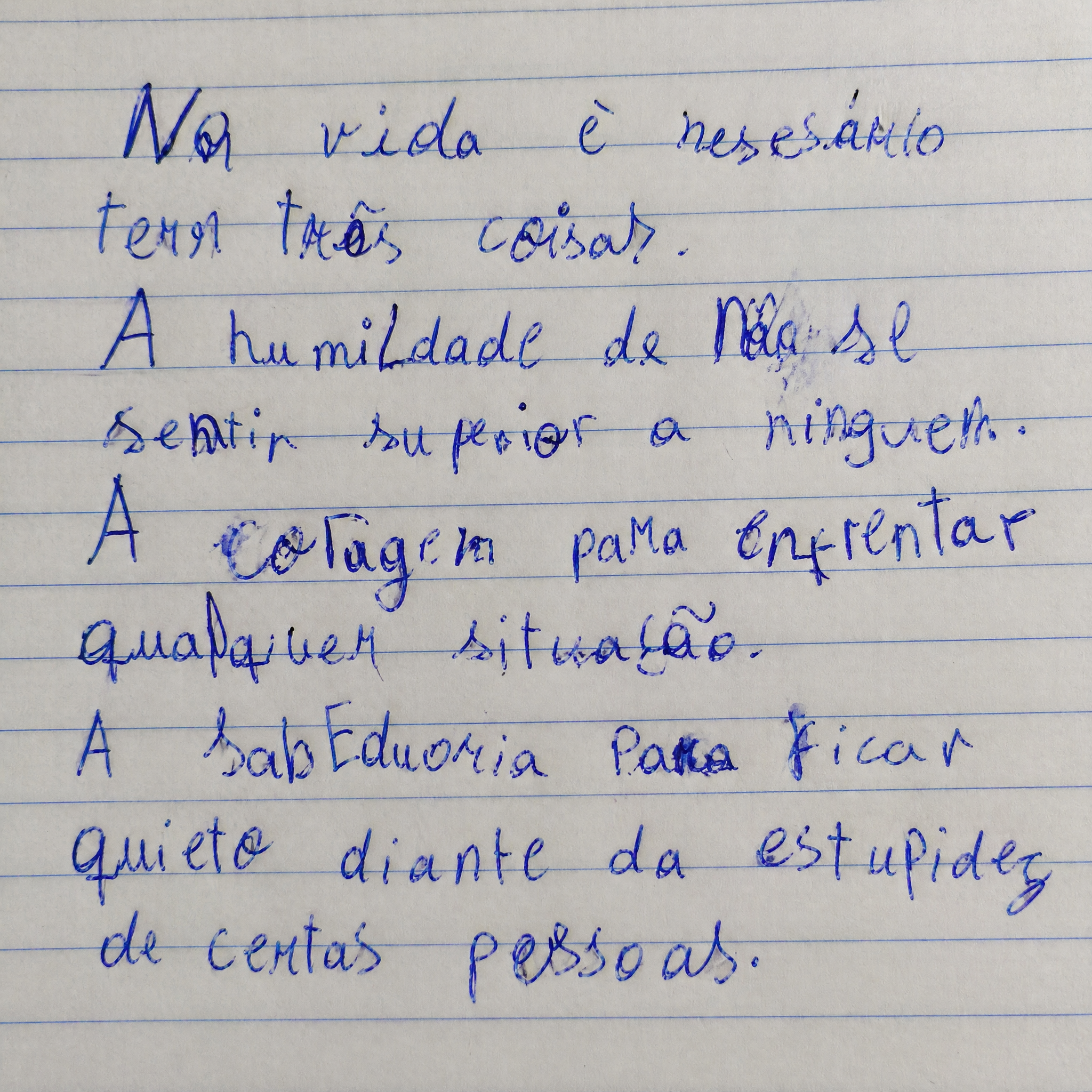 Caligrafía antes - letra desordenada